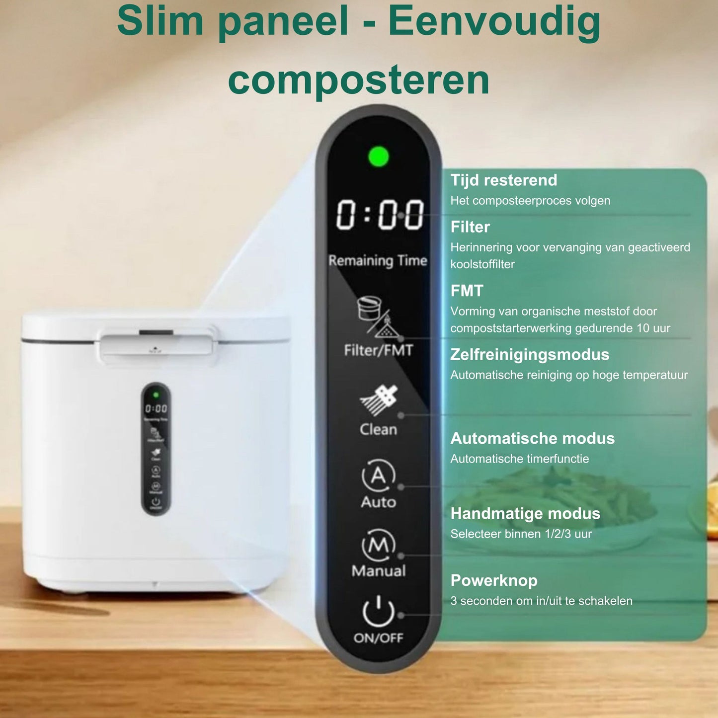 CompoSmart™ - Transformeer Keukenafval Naar Tuinfertilizer Binnen Enkele Dagen!