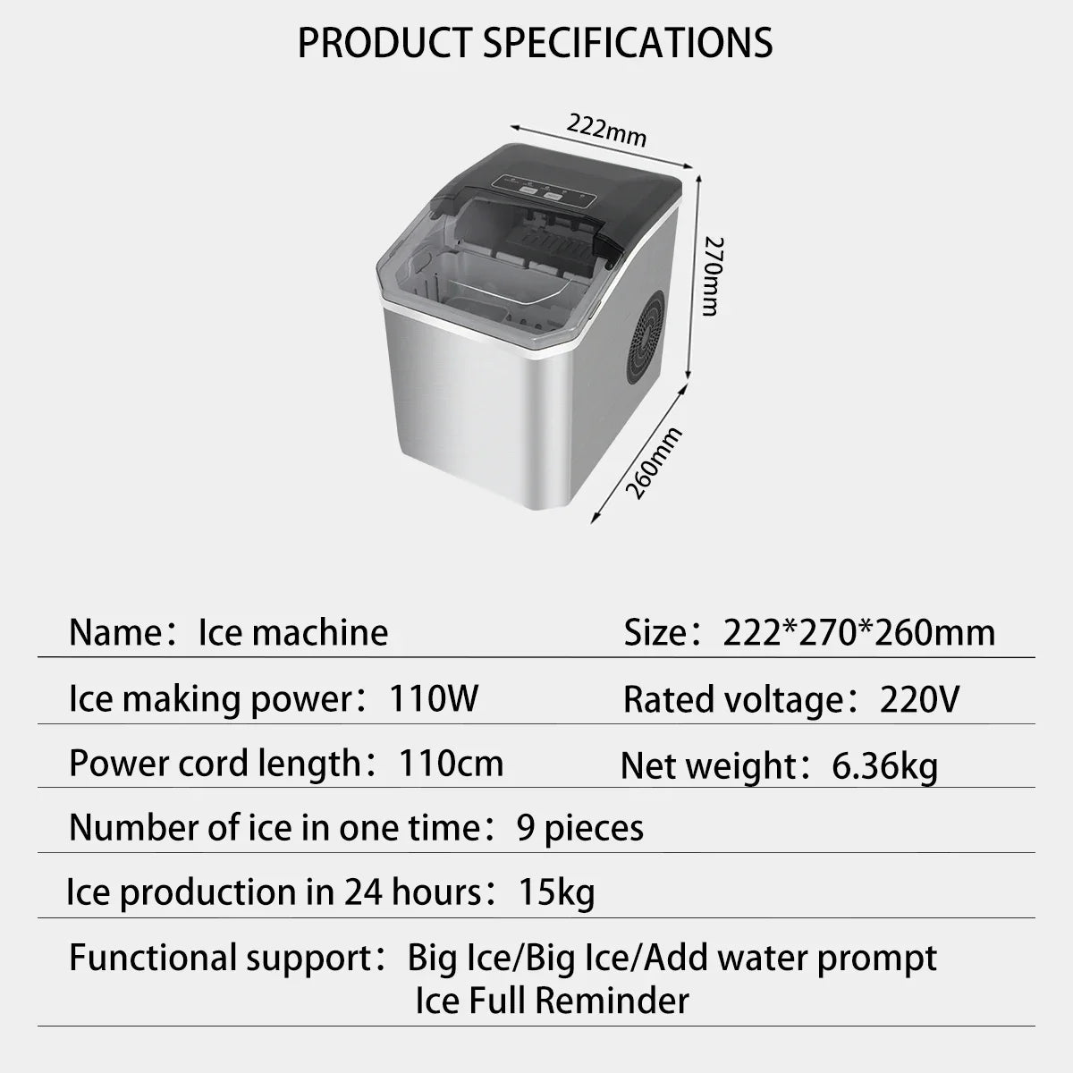 FrostPro™ – Jouw Professionele Elektrische IJsmachine voor Perfecte IJsklontjes, Elke Keer Weer!