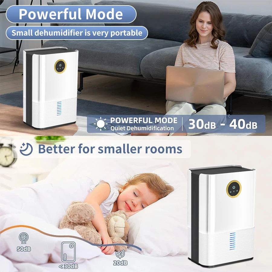 DryPure™ – Draagbare, Stille Luchtontvochtiger voor een Frisse en Gezonde Leefruimte!