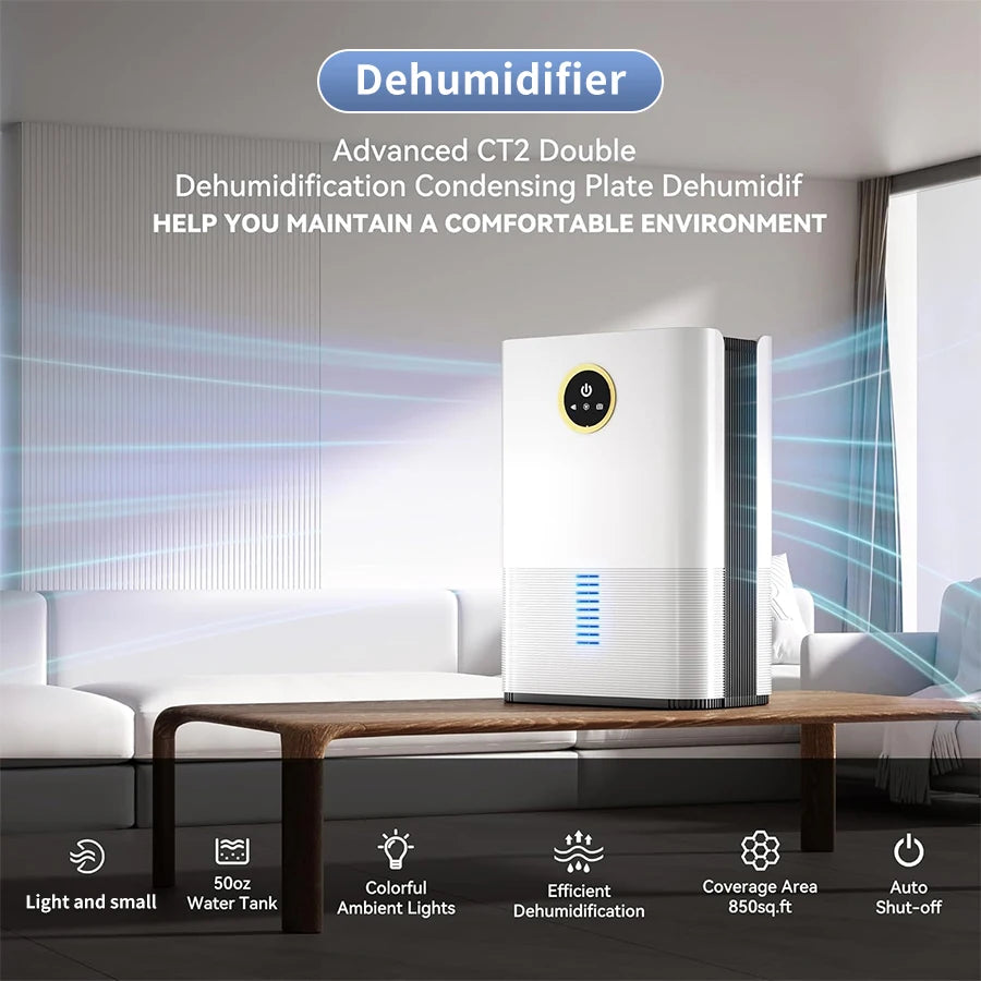 DryPure™ – Draagbare, Stille Luchtontvochtiger voor een Frisse en Gezonde Leefruimte!