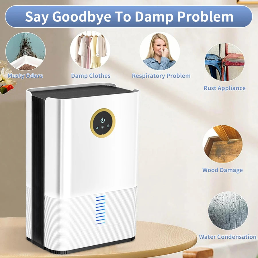 DryPure™ – Draagbare, Stille Luchtontvochtiger voor een Frisse en Gezonde Leefruimte!